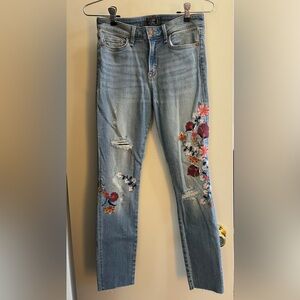 Abercrombie & Fitch Harper floral embroidered skinny jeans